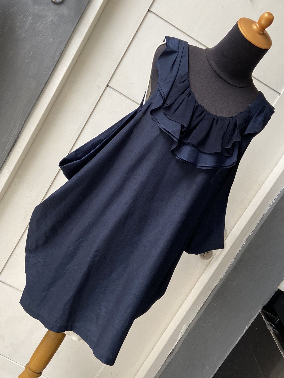 Helmut Lang HELMUT LANG Navy Midi Dress Size XXS / US 00 / IT 34 - 3 Thumbnail