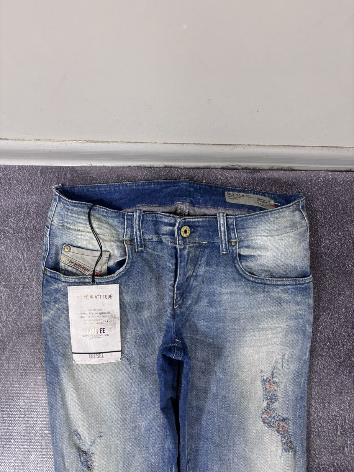 Diesel Diesel Grupee NWT Women’s Super Slim Skinny Blue Denim Jeans Size 29" - 5 Thumbnail