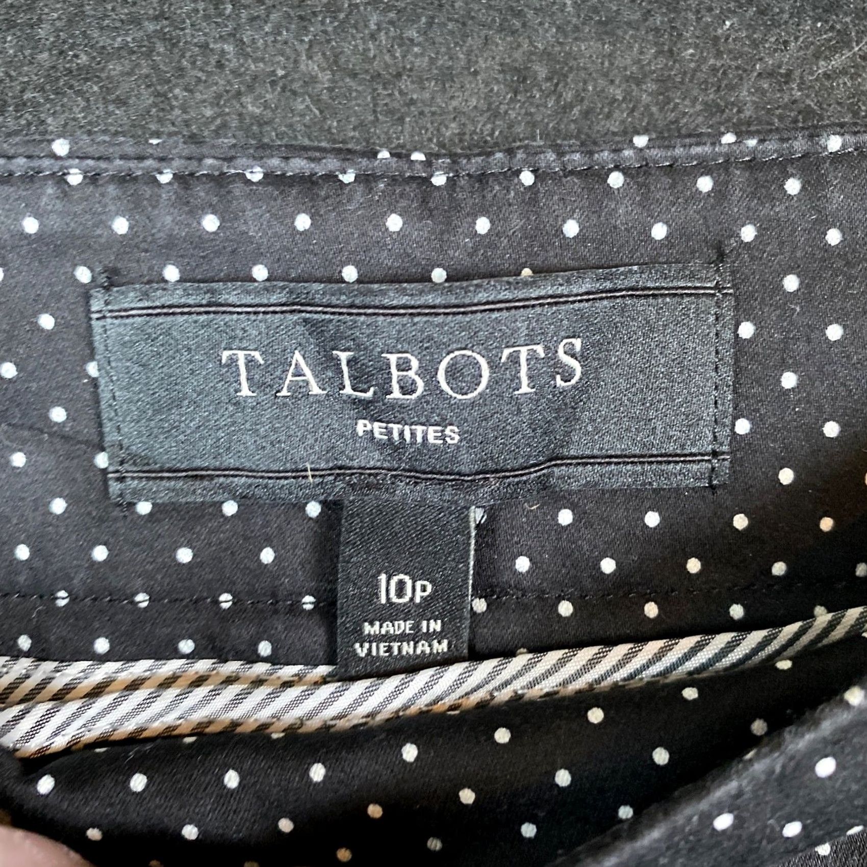 Talbots Talbots Womens Pants Black Polka Dot Ankle Cropped Side Zip Workwear Stretch 10P Size 24" / US 00 / IT 34 - 4 Thumbnail
