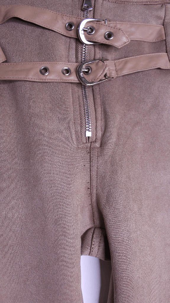 Maniere De Vior Maniere De Voir Tan Suede Buckle Leggings - 4 Size 28" / US 6 / IT 42 - 5 Thumbnail