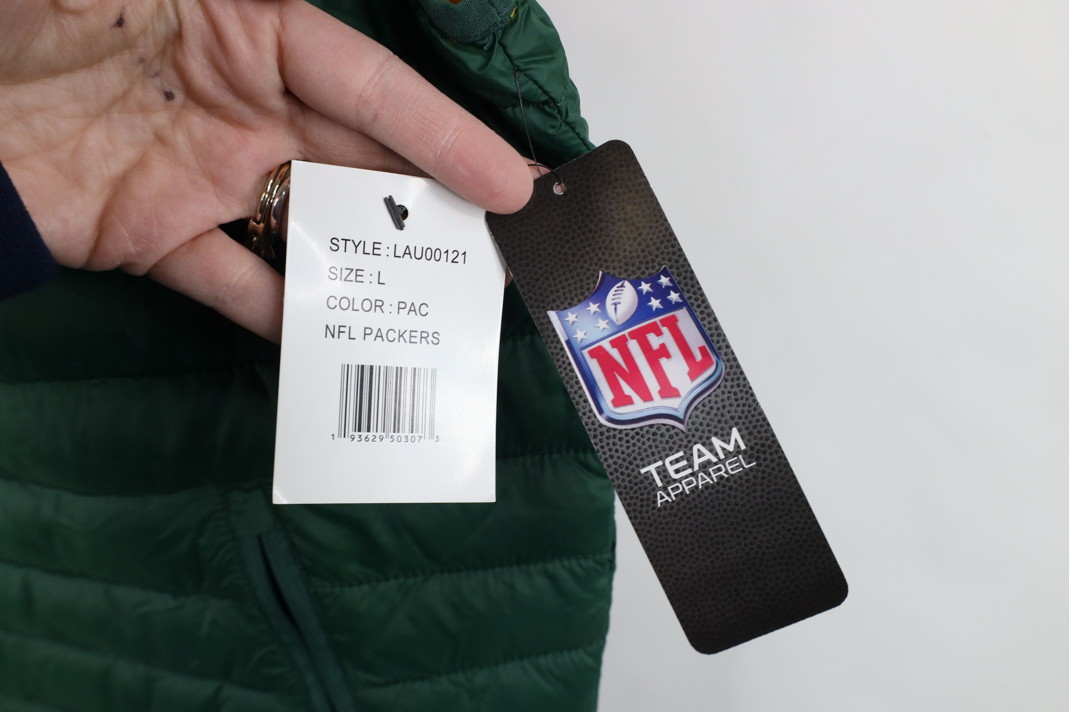 Vintage New Green Bay Packers Football Puffer Vest Jacket Green Size US L / EU 52-54 / 3 - 4 Thumbnail