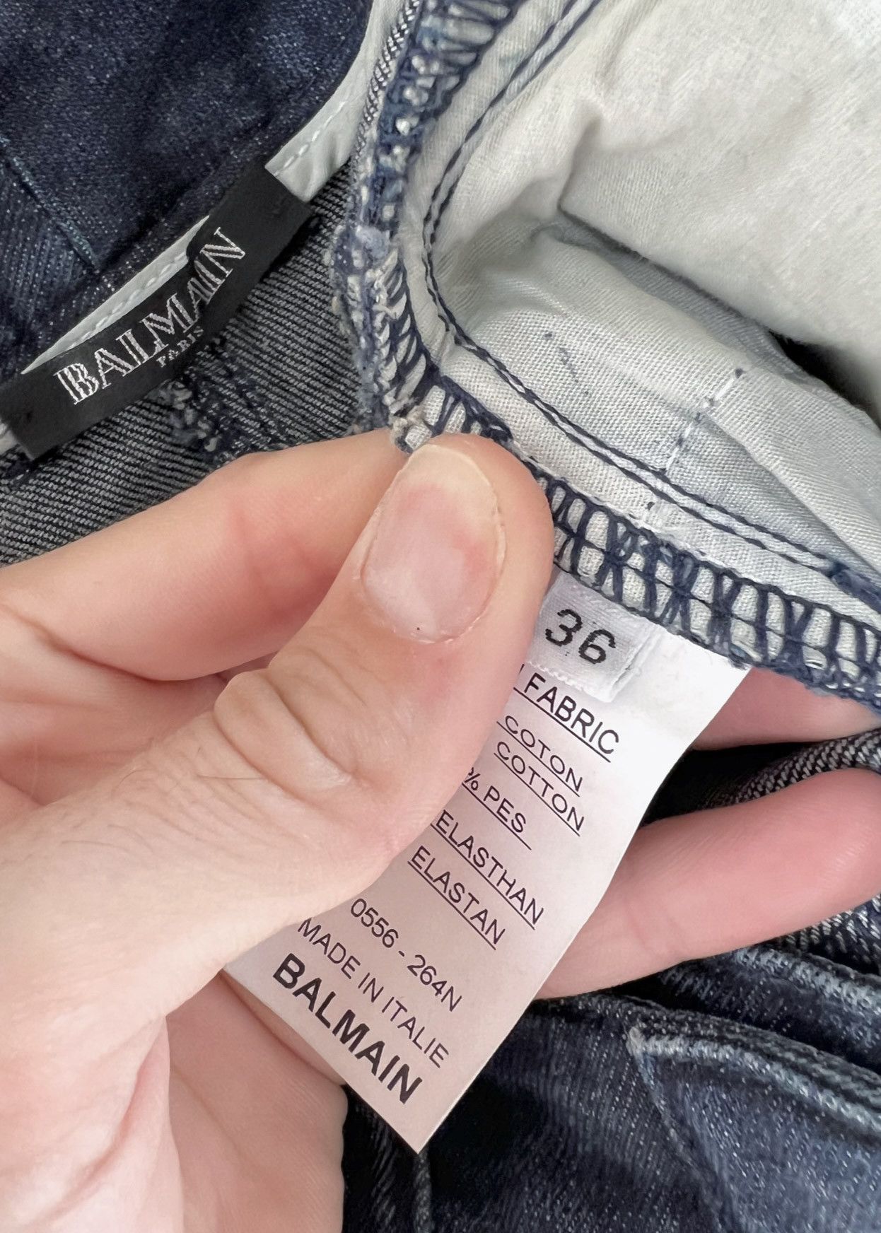 Balmain Balmain Washed Indigo Blue Biker Skinny Jeans Size 27" / US 4 / IT 40 - 6 Thumbnail
