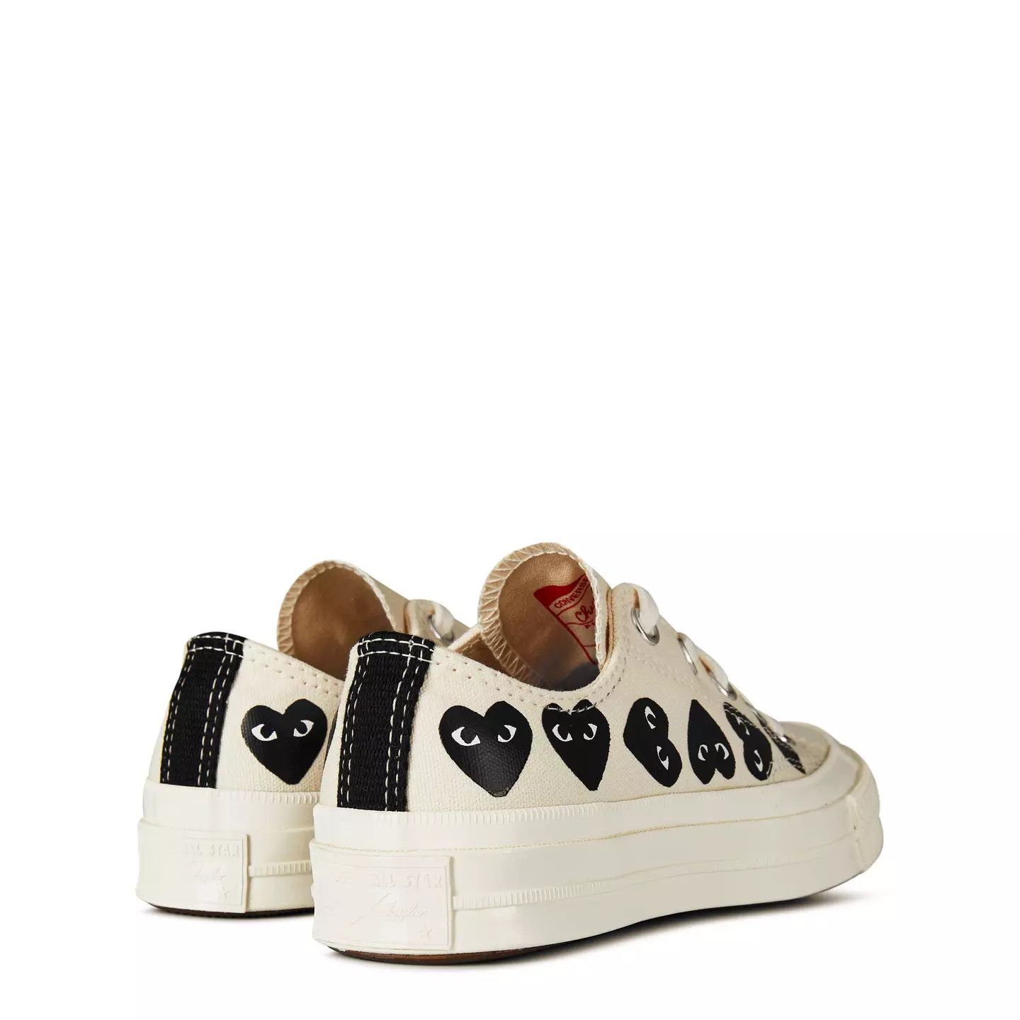 Comme des Garcons PLAY o1g2r1mq0426 Multi Hearts-Print Low-Top Sneakers in Beige Size US 7 / EU 40 - 6 Thumbnail