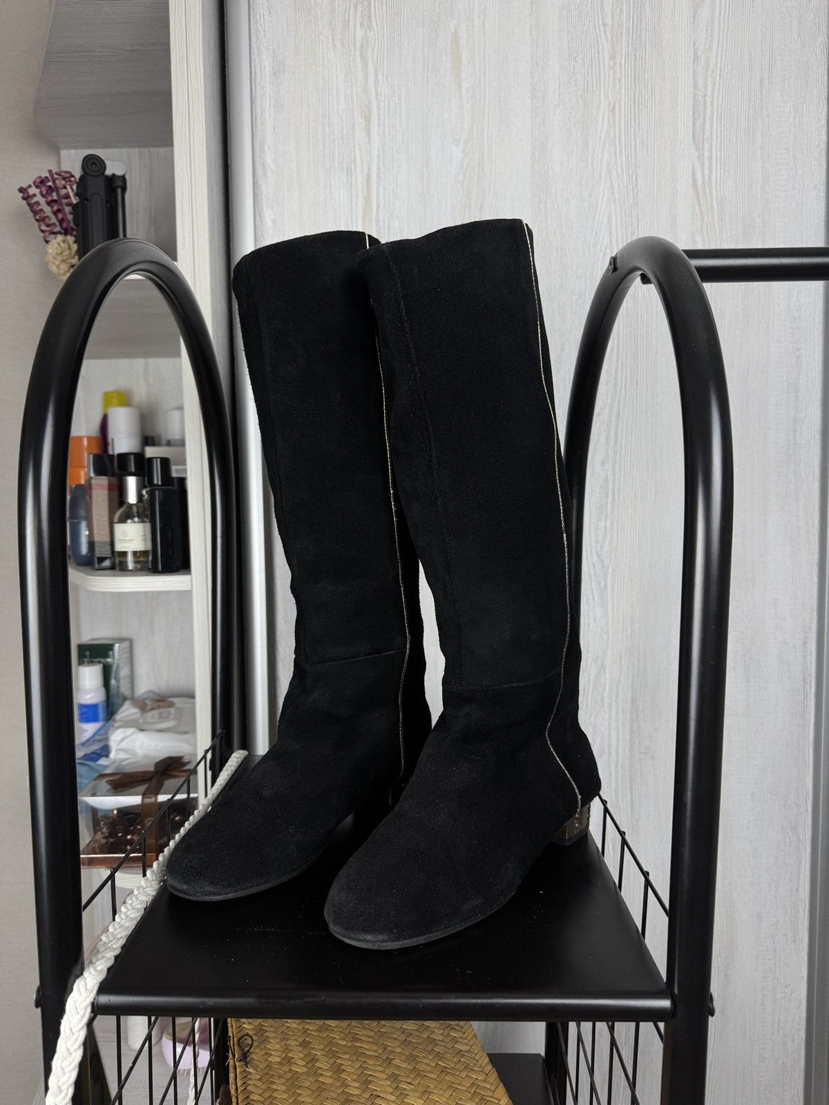 Chanel Chanel Archive Suede 90s 00s CC Logo Zipper Knee-High Boots Size US 8 / IT 38 - 5 Thumbnail