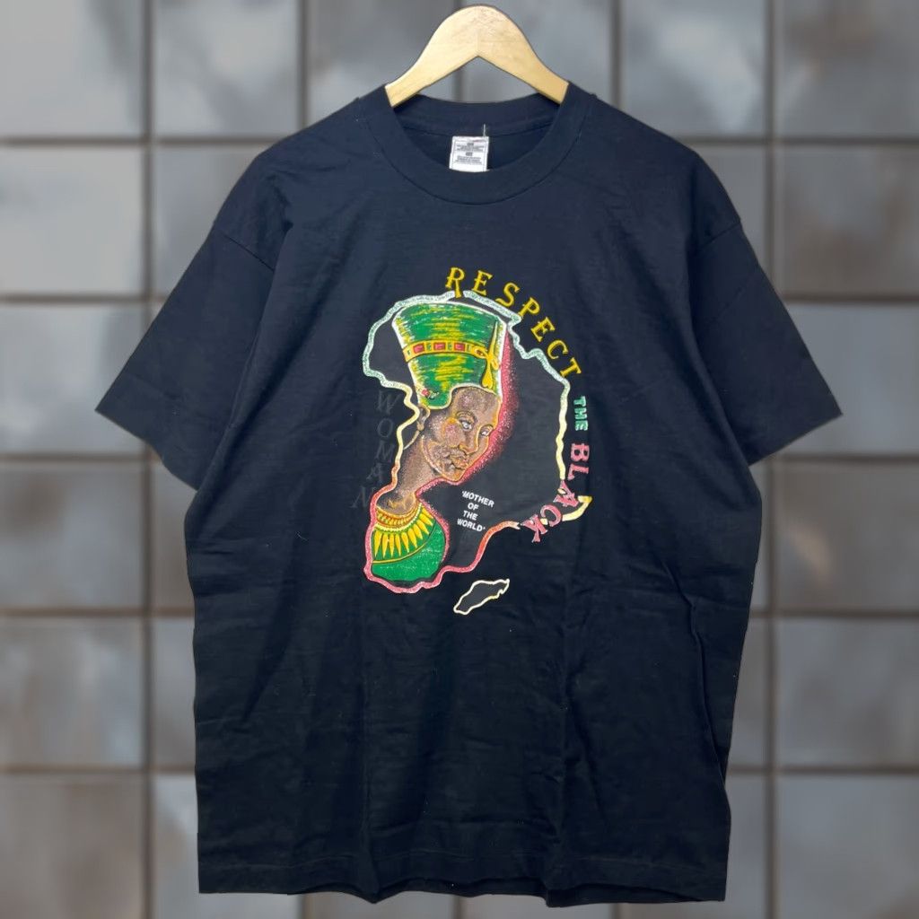 Fruit Of The Loom VINTAGE African Woman Respect The Black Pride Single Stitch T-Shirt XL XL Black Men T-Shirt 90s Men’s Shirts Size US XL / EU 56 / 4 - 1 Thumbnail