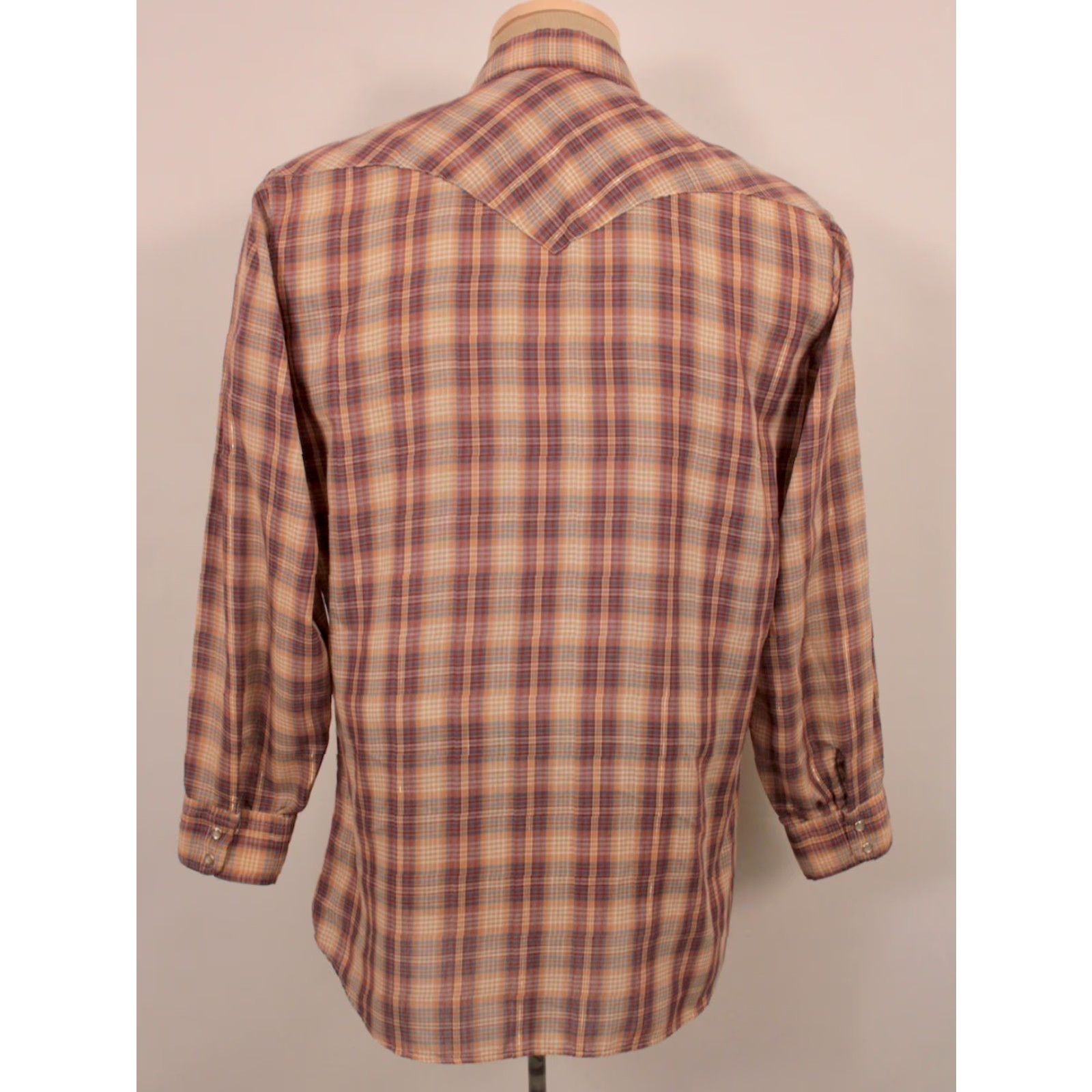 Levi's VINTAGE Levi's Western Shirt 80s Plaid Mens Size L Brown Pearl Button Long Sleeve 1980s Casual 47 Chest Western Look Shirts Mens Size US L / EU 52-54 / 3 - 2 Thumbnail