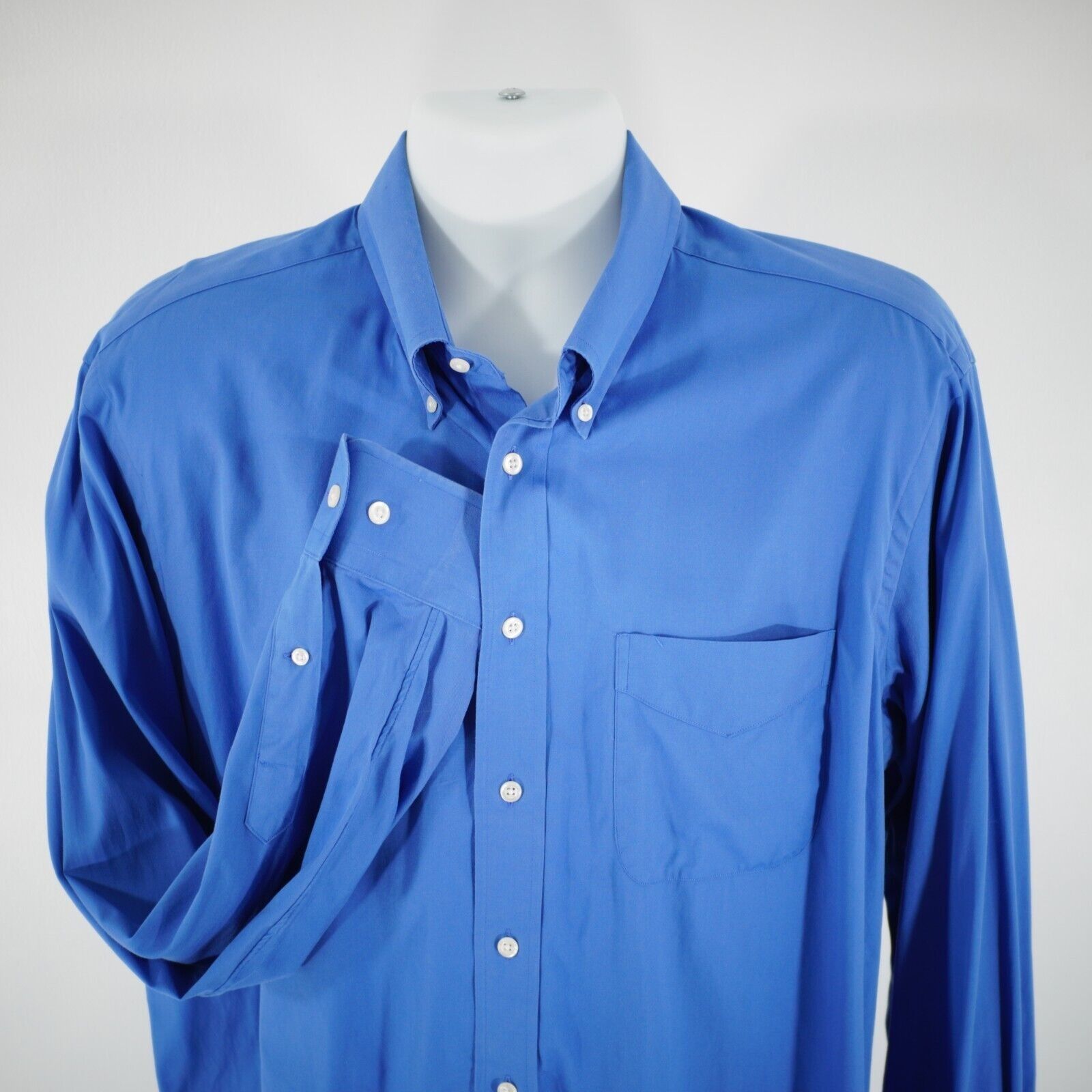 Paul Fredrick Paul Fredrick Blue Finest Two Ply Cotton Pinpoint Pocket But Size US L / EU 52-54 / 3 - 1 Thumbnail