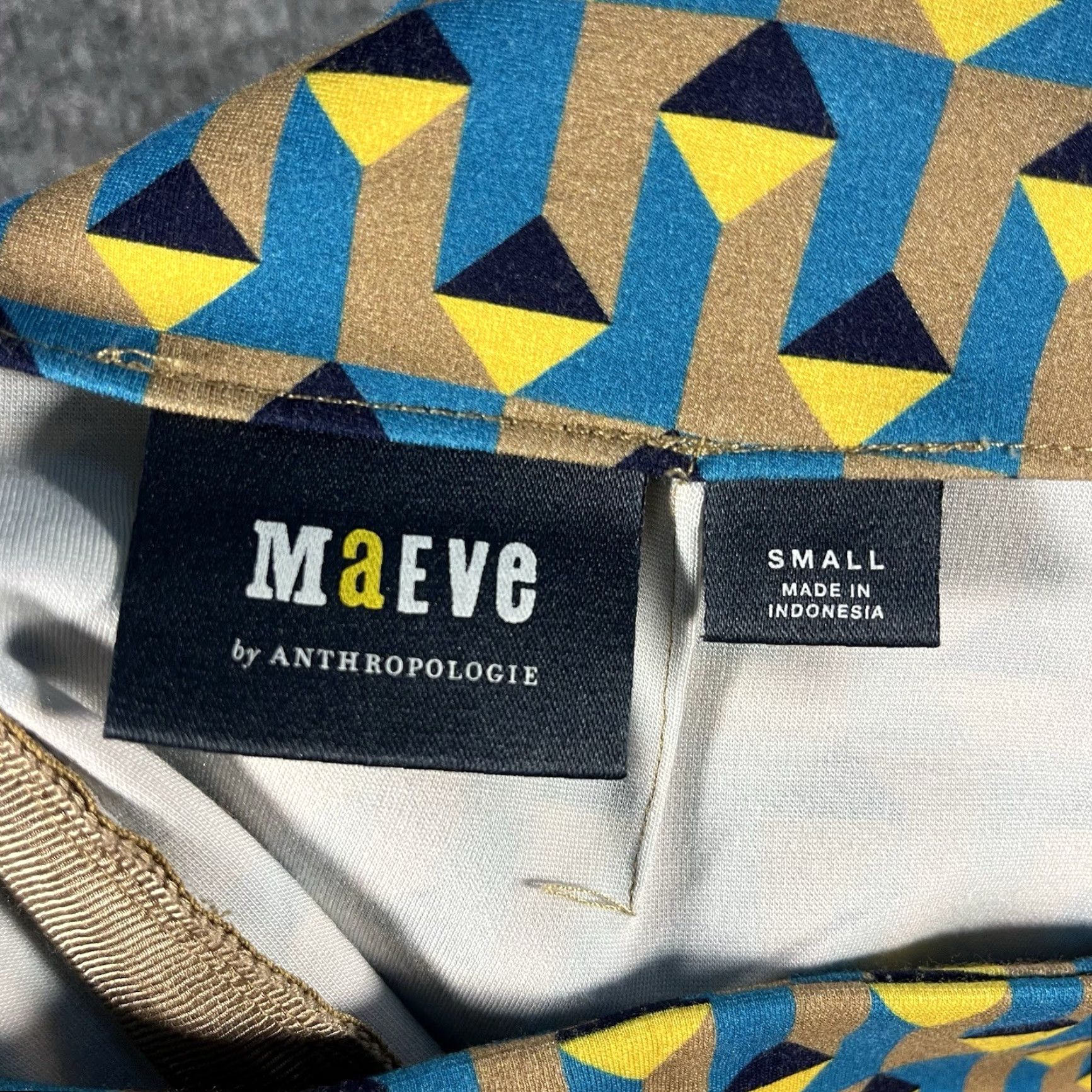 Anthropologie Anthropologie Maeve The Marisela Mod Mini Skirt Blue Geometric Print S Skirt Women Small Blue Mini Skirt Womens Size 28" / US 6 / IT 42 - 7 Thumbnail