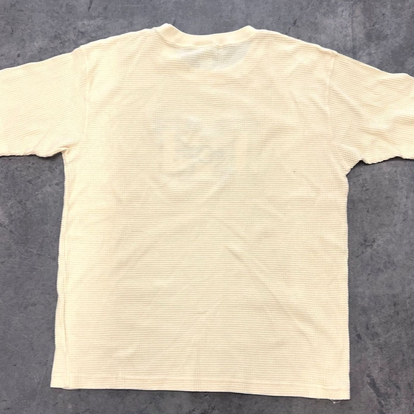 CO VINTAGE Y2k New York And Co Waffle Knit Yellow Embroidered Graphic Tee XL Mens Size US XL / EU 56 / 4 - 2 Thumbnail