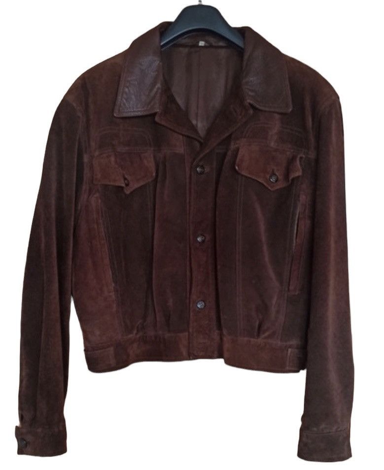 image of Italian Designers x Vintage Leather Suede Jacket From 90’S in Brown, Men's (Size XL)