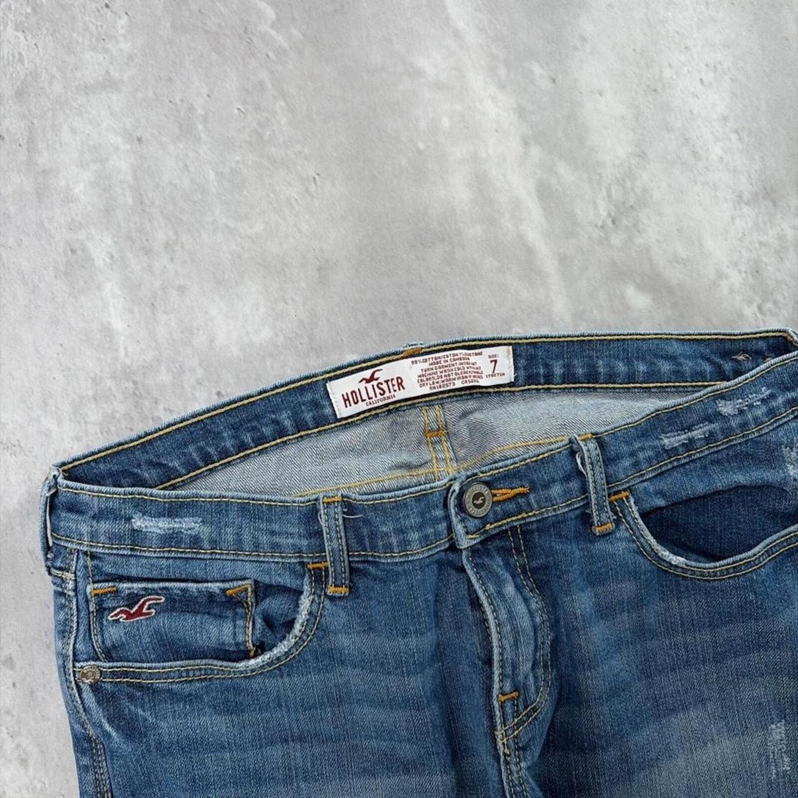 Other Y2K Blue Hollister Surf Grunge Capri Denim Shorts Size 30" / US 8 / IT 44 - 5 Thumbnail