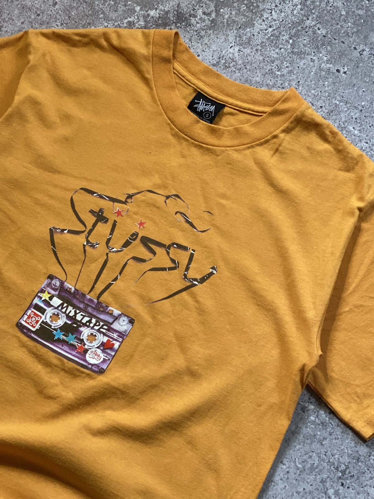 Stussy × Vintage Vintage 90’s Stussy Cassette Mixtape T-shirt Size US S / EU 44-46 / 1 - 2 Thumbnail