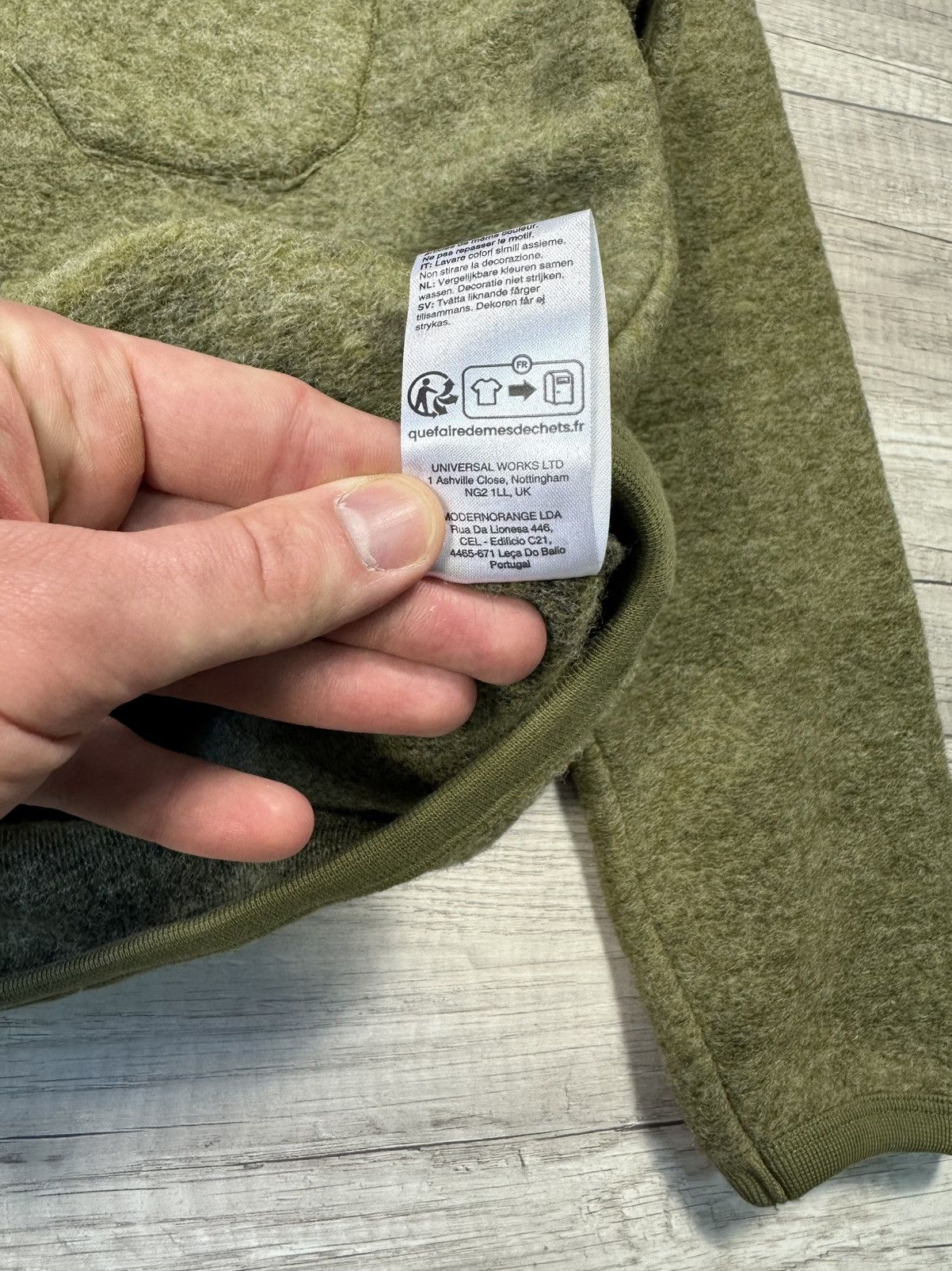 Universal Works Universal Works Cardigan Light Olive Wool Fleece Size US M / EU 48-50 / 2 - 6 Thumbnail