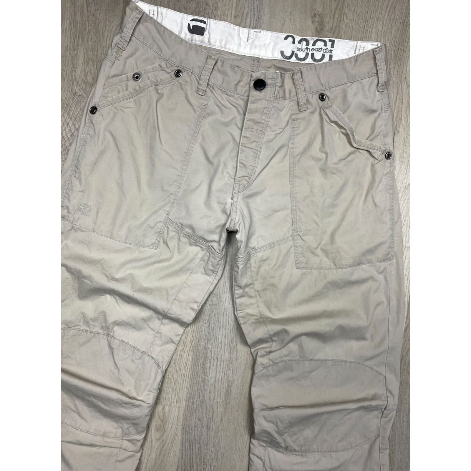 G-Star VINTAGE G-Star Pants Mens Fire Elwood Double Knee Size 34 Beige Cotton 34 in Inseam Size US 34 / EU 50 - 2 Thumbnail
