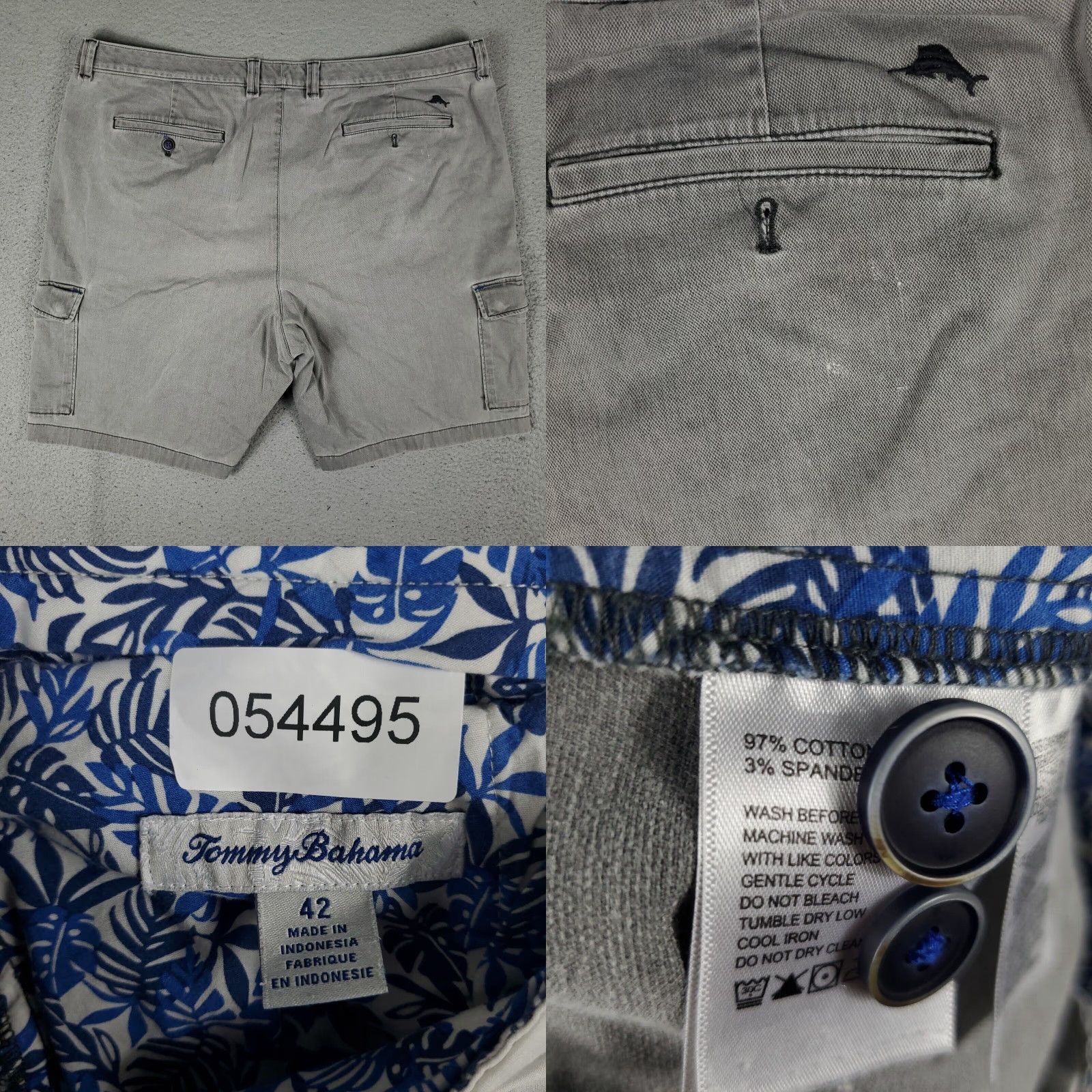Tommy Bahama VINTAGE Tommy Bahama Cargo Shorts Mens 42 Gray Outdoor Hiking Casual Summer Cotton Blend Size US 42 / EU 58 - 8 Thumbnail
