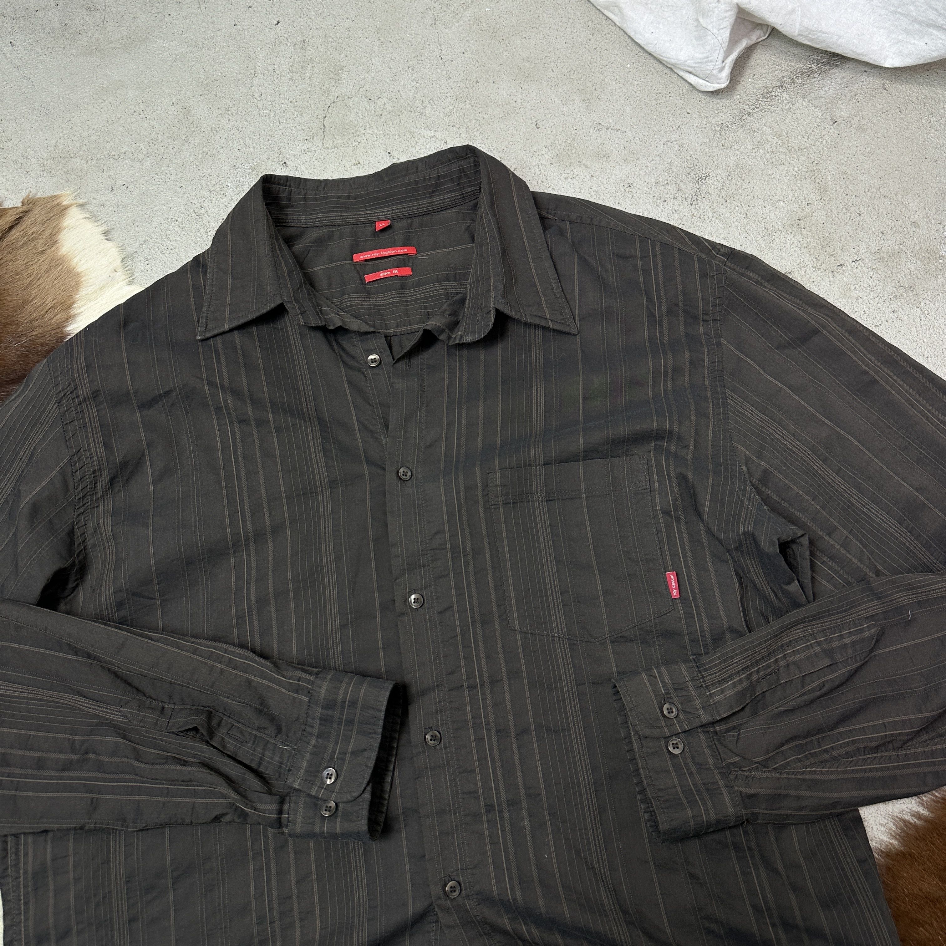 Vintage Vintage Streetwear Striped Classy Oversize Shirt Y2K Size US XL / EU 56 / 4 - 3 Thumbnail