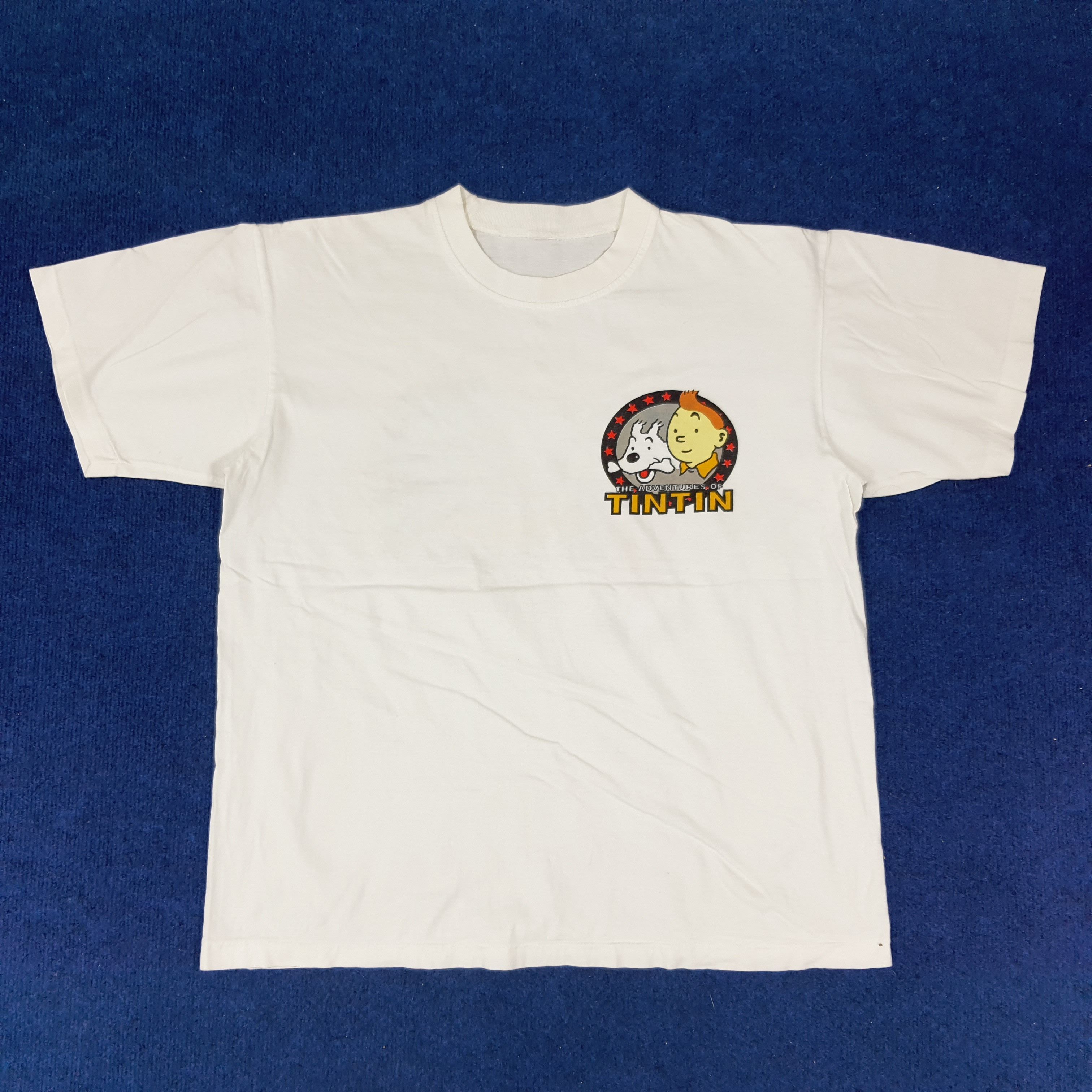 Vintage Vintage Adventure of TinTin & Snowy American Comic Tshirt Size US L / EU 52-54 / 3 - 3 Thumbnail