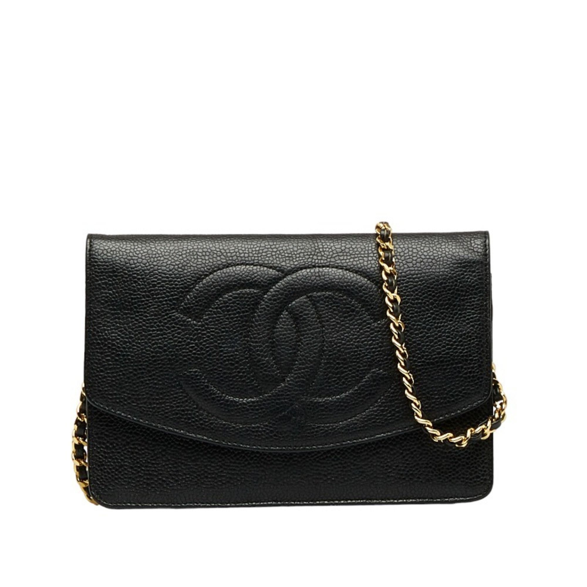 Chanel CHANEL Cocomark Chain Shoulder Bag Black Caviar Skin Women's ...