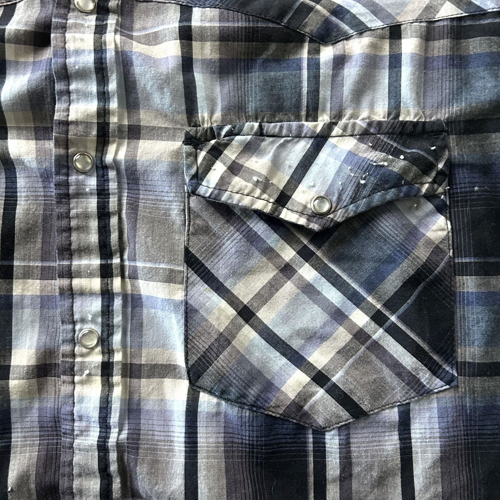 Vintage VINTAGE Bit & Bridle Shirt Men L Blue Plaid Long Sleeve Western Pearl Snap Button Up Size US L / EU 52-54 / 3 - 2 Thumbnail