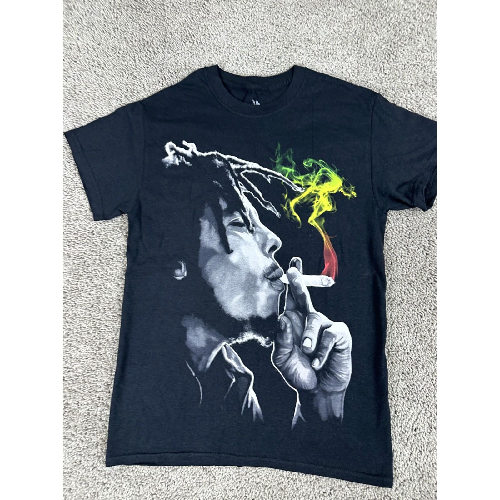 Vintage Zion Rootswear Shirt Mens Small Black Crewneck Reggae Rasta Smoking Graphic Tee Size US S / EU 44-46 / 1 - 3 Thumbnail