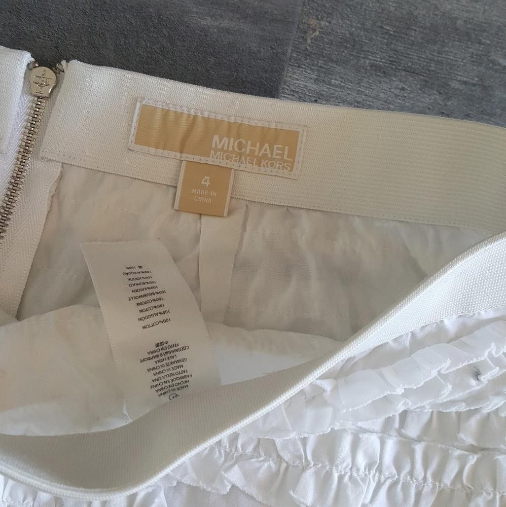 Michael Kors White Ruffle Michael Kors Mini Size 27" / US 4 / IT 40 - 3 Thumbnail