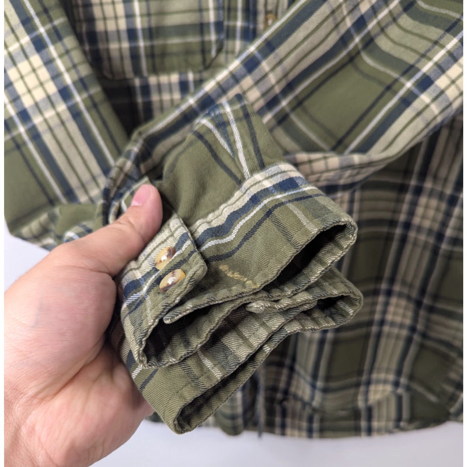 Burton Burton Shirt Plaid Green Hooded Flannel Long Sleeve Men S Outdoors Casual Button-Up Size US S / EU 44-46 / 1 - 2 Thumbnail