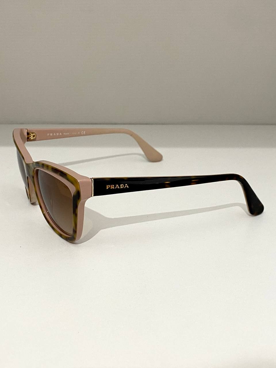 Prada Prada Logo Havana Retro Cat Eye Oversized Sunglasses Size ONE SIZE - 10 Thumbnail