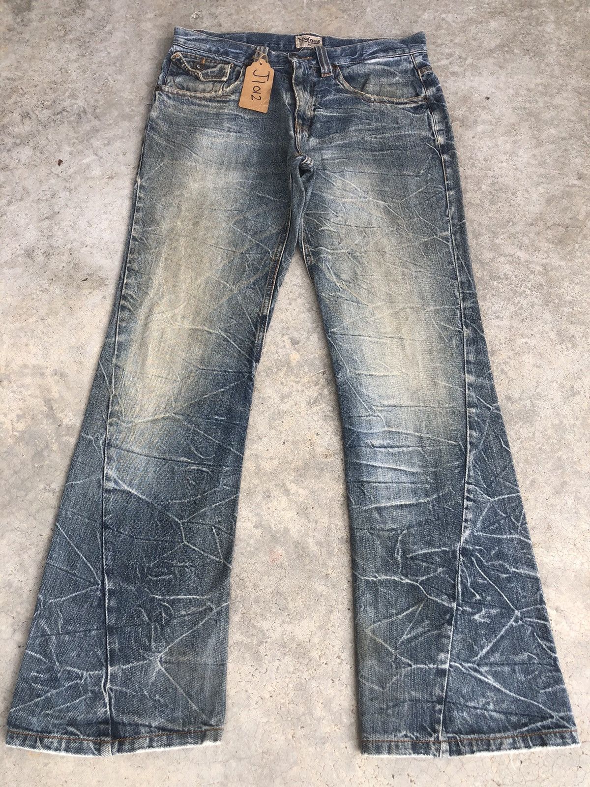 Le Grande Bleu (L.G.B.) Japanese Nylaus Flared Jeans Distressed Jeans Size US 31 - 1 Thumbnail
