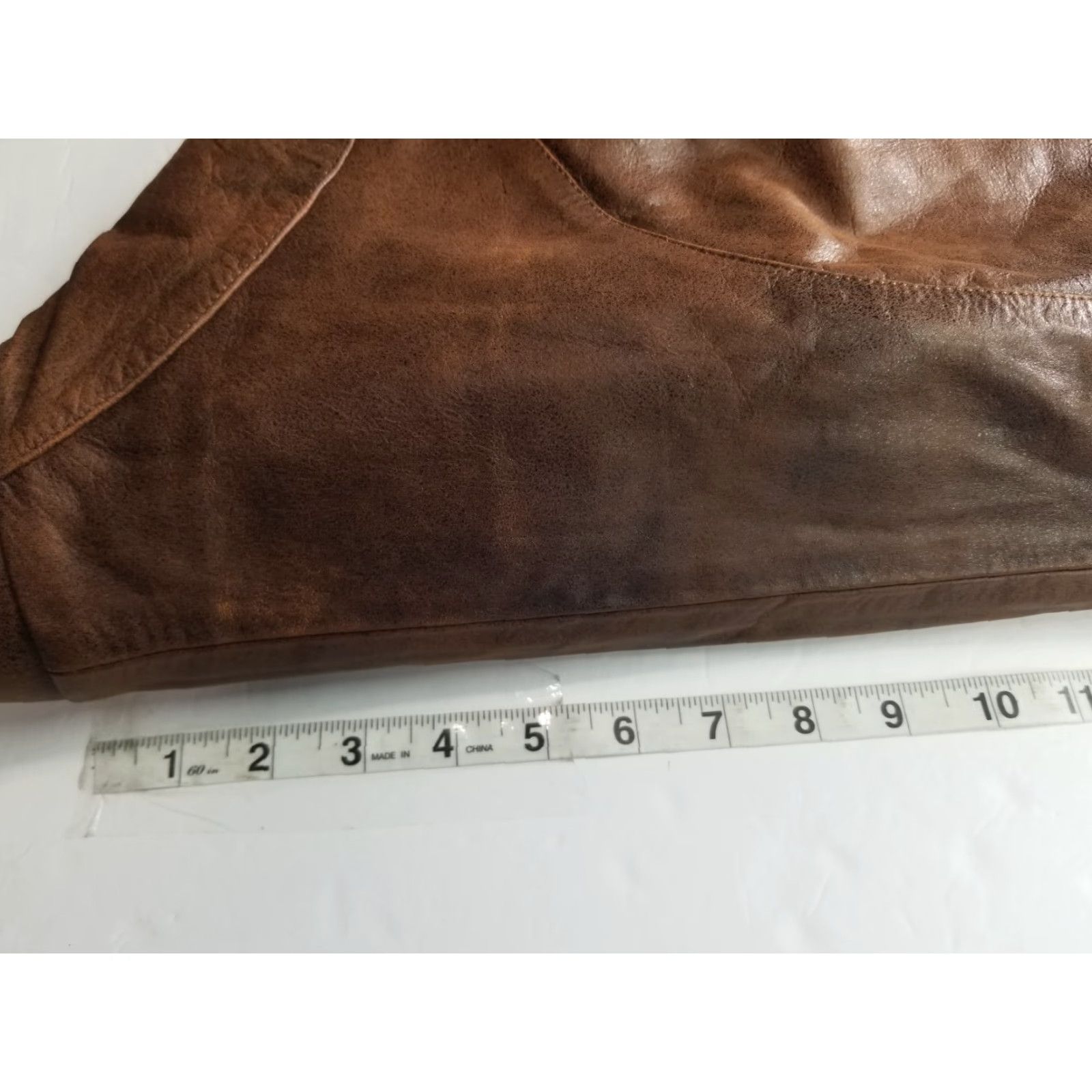 Vintage Lions Lifes Adventures Jacket Moto Womens Medium Leather Brown Zip Up Size M / US 6-8 / IT 42-44 - 4 Thumbnail