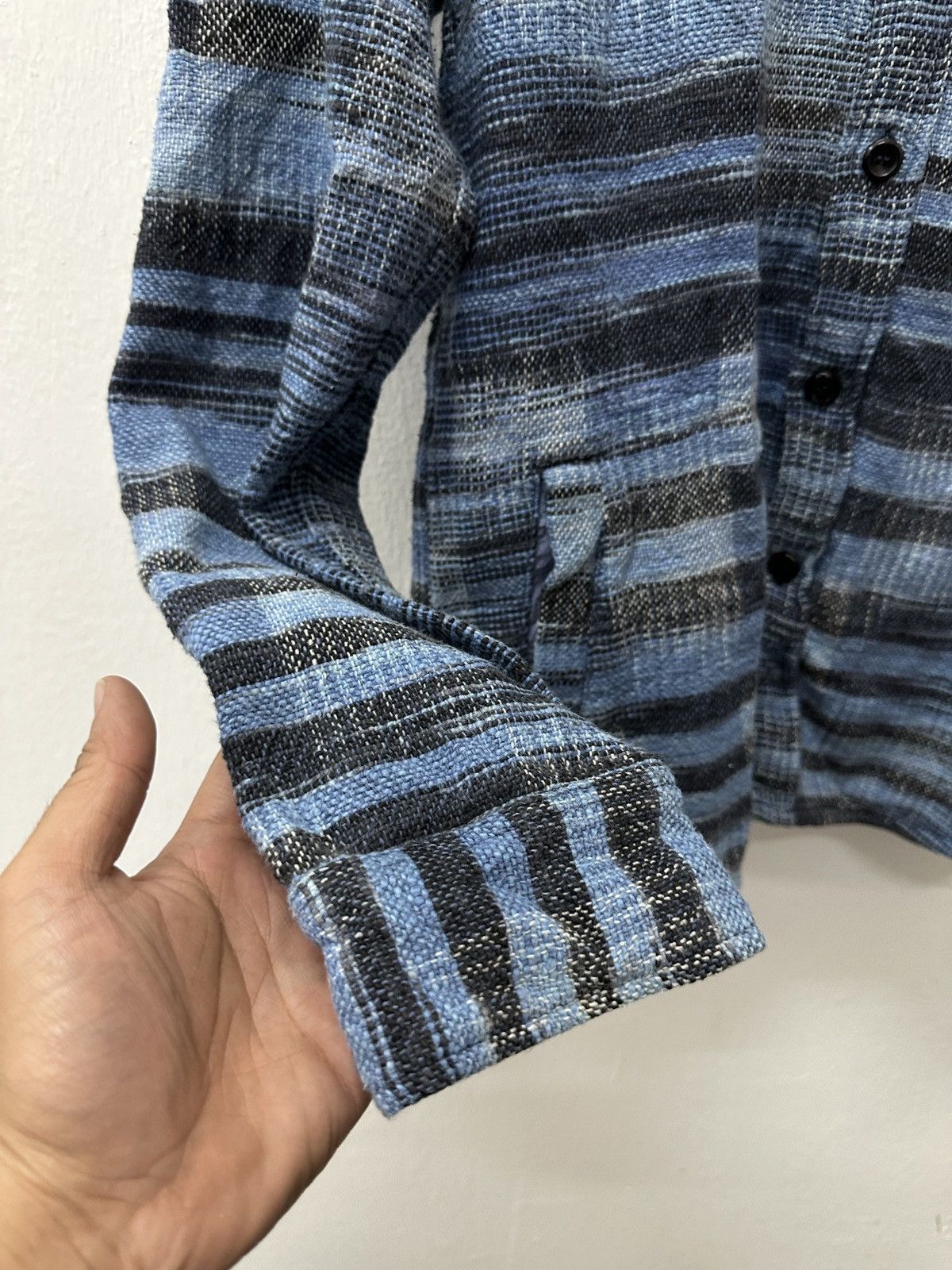 Kapital Sashiko Boro Chiang Mai Deluxe By Gaijin Made Indigo Shirt Size US M / EU 48-50 / 2 - 3 Thumbnail