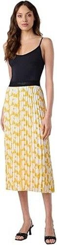 Karl Lagerfeld Karl Lagerfeld Paris Pleated Mid Skirt Yellow ( L ) Size 36" / US 14 / IT 50 - 1 Thumbnail