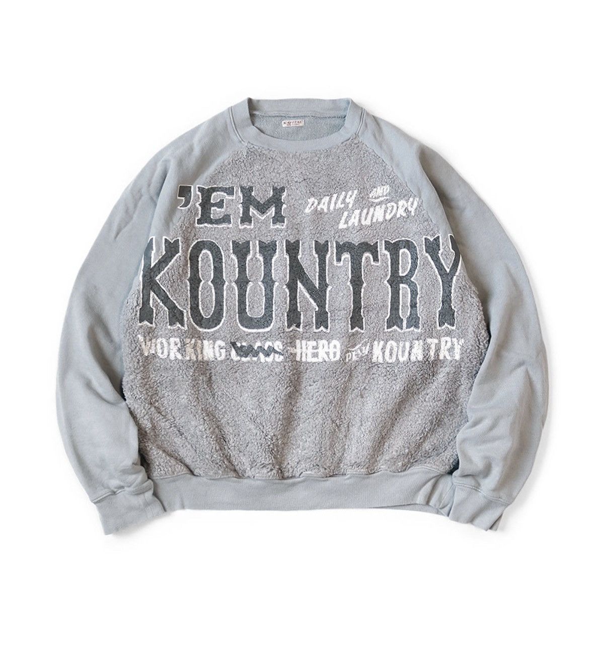 image of Kapital Fur Grizzly Kountry Sweatshirt Crewneck Size 4 in Grey, Men's