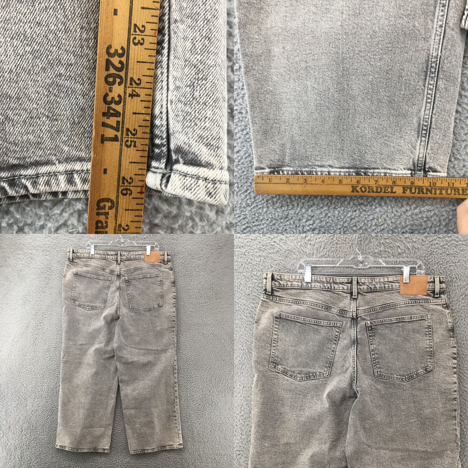 H&M H&M Jeans Cropped Womens 18 Gray Denim High Rise Zip Fly 5 Pockets Button Casual Size 40" / US 18 - 8 Thumbnail