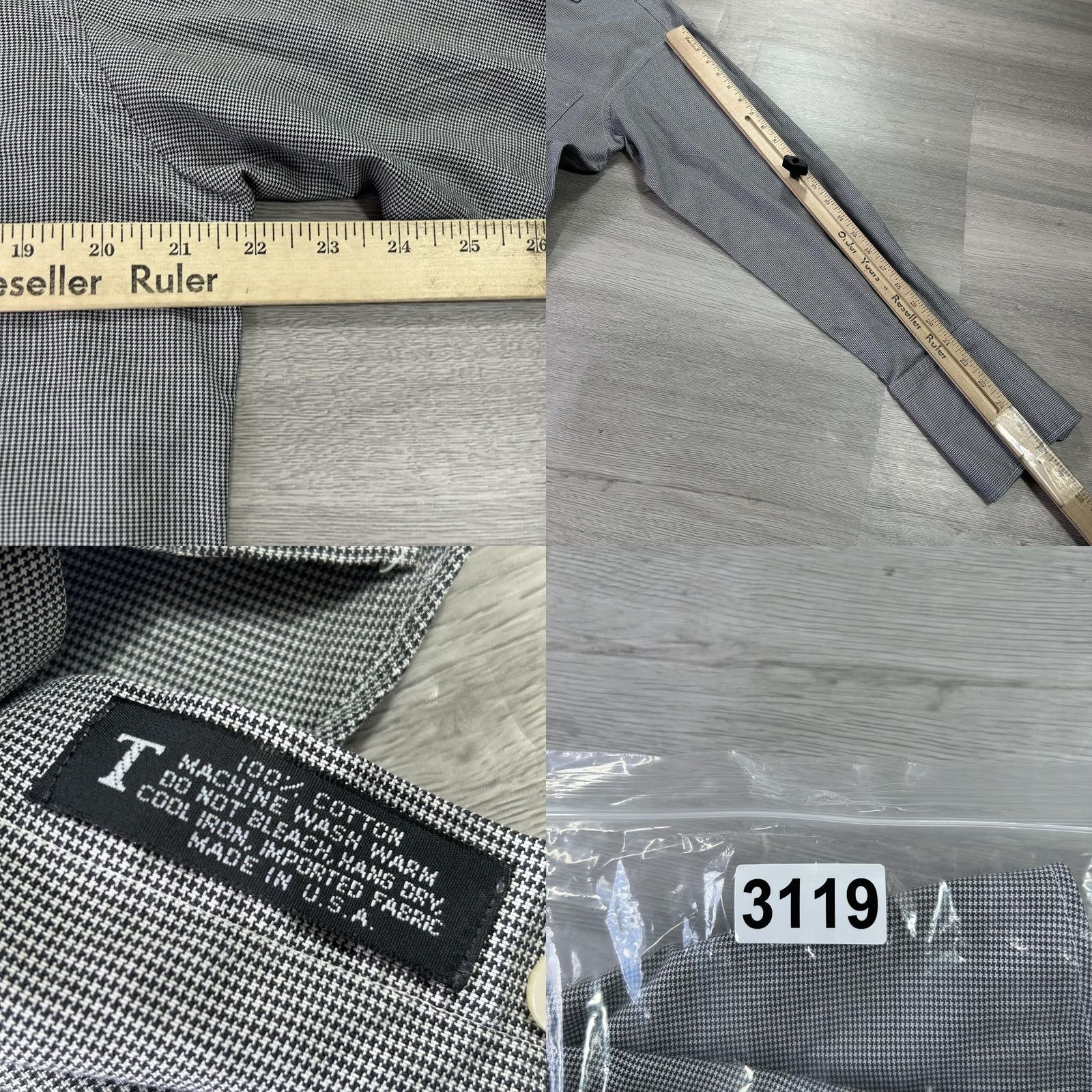 Robert Talbott Robert Talbott Shirt Mens 15.5 32/33 Gray Houndstooth Trim Fit French Cuff Dress Shirt Size US L / EU 52-54 / 3 - 8 Thumbnail