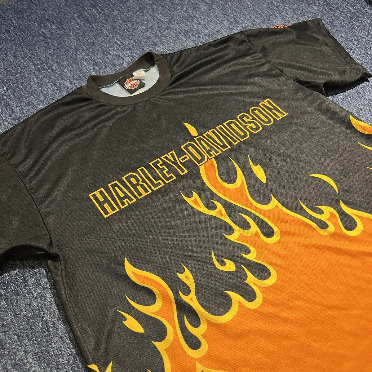 Harley Davidson Vintage 00s HARLEY DAVIDSON Flame AOP T Shirt Size US XL / EU 56 / 4 - 3 Thumbnail