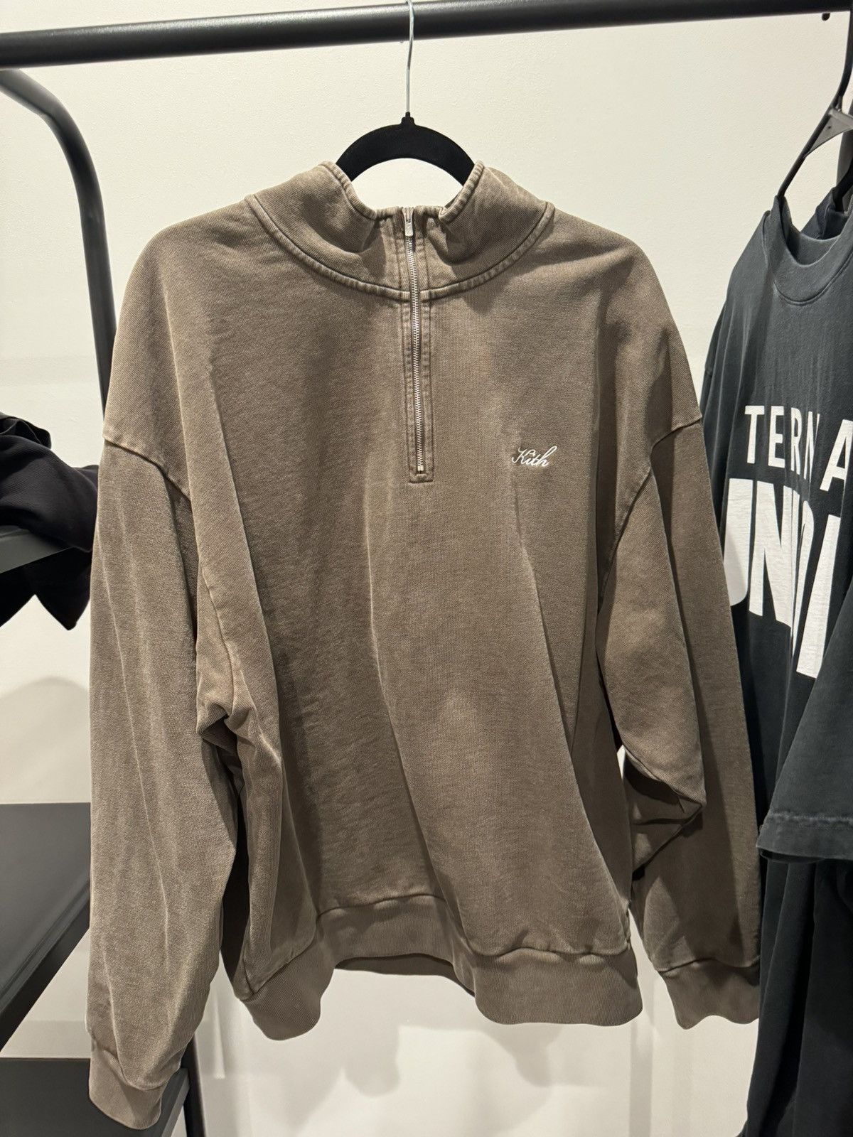 Image of Kith Quarter Zip Sweater in Brown, Men's (Size 2XL)