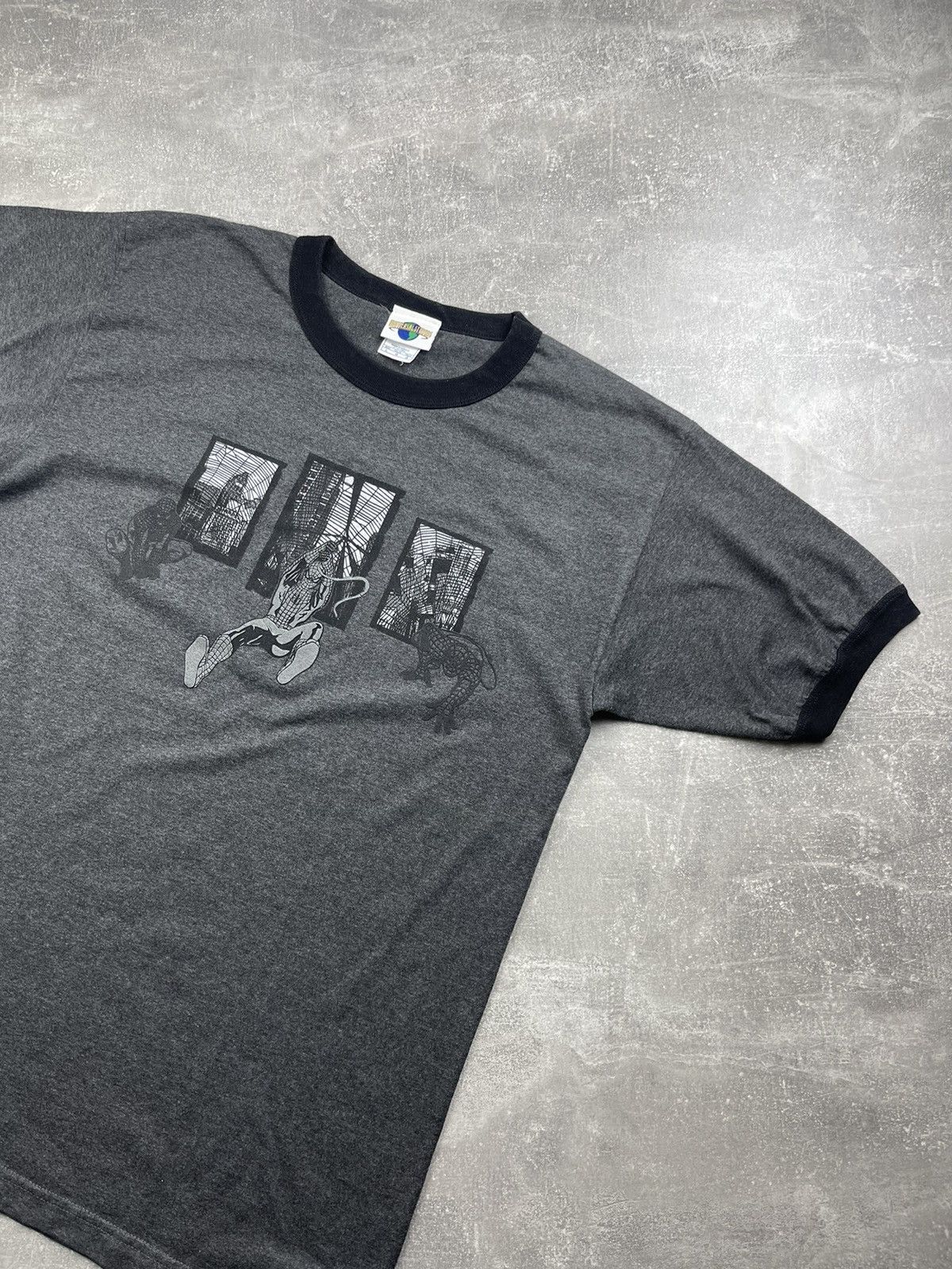 Marvel Comics × Universal Studios × Vintage Vintage Marvel Spider Man Gray Big Log T-Shirt 00s Size US L / EU 52-54 / 3 - 3 Thumbnail