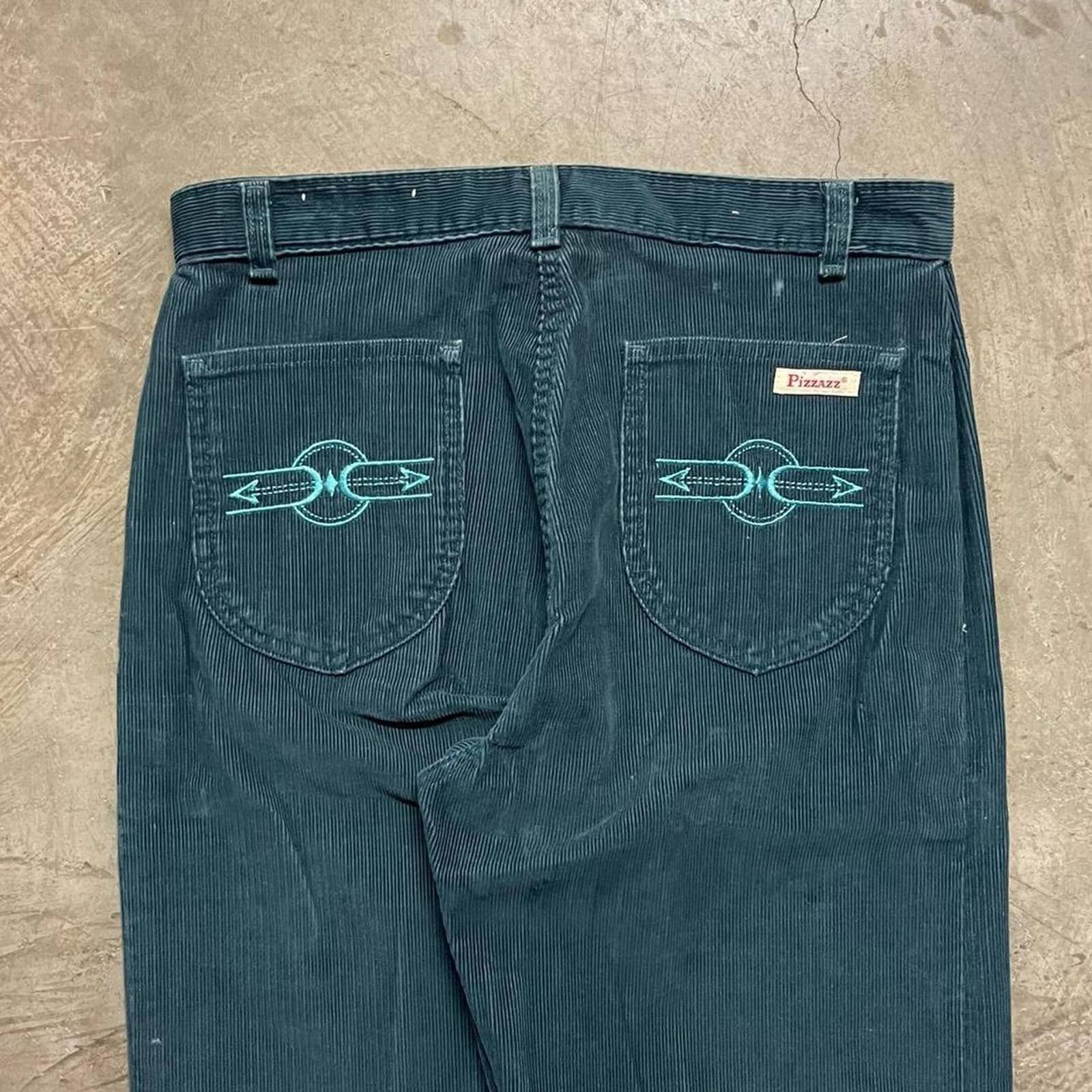 Vintage Vintage 1980s Turquoise Corduroy Casual Fit Pants Womens 16 Size 38" / US 16 / IT 52 - 2 Preview