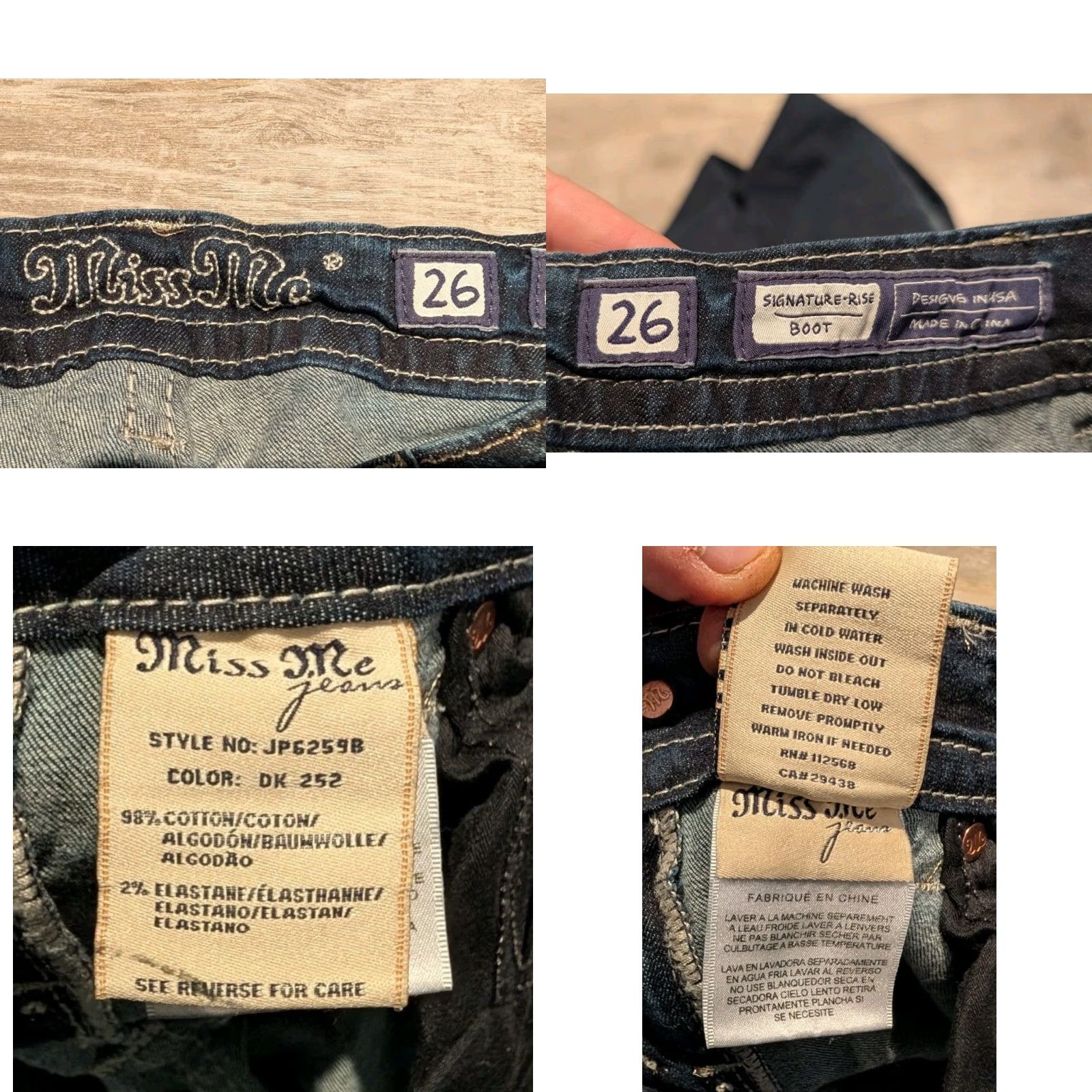 Miss Me Miss Me Jeans Boots Cut Adult Womens 26 Blue Sequin Fleur-de-lis Signature Rise Bootcut Jeans 26 Regular Womens Size 26" / US 2 / IT 38 - 8 Thumbnail
