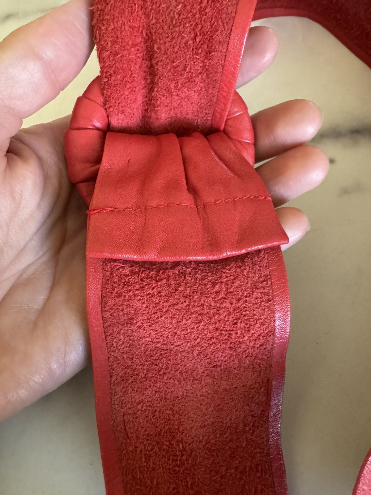 Vintage Vintage '90s brick red adjustable belt women’s x-small vegan Size ONE SIZE - 2 Thumbnail