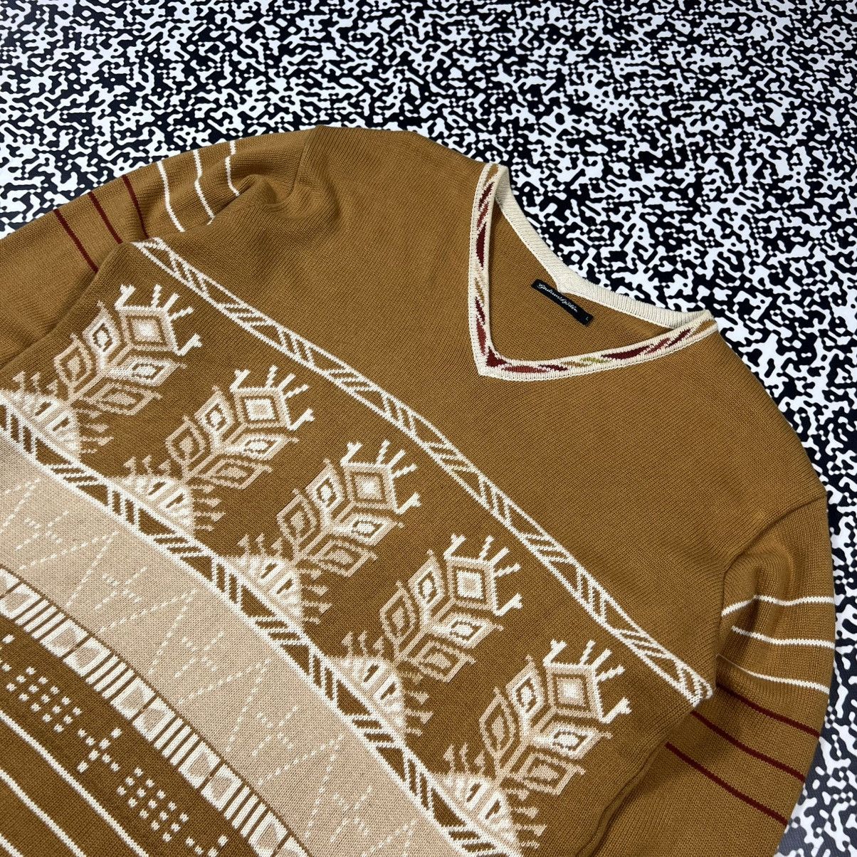 Gudrun Sjoden Vintage Y2K Gudrun Sjoden Retro Aztec Knitted Boxy Sweater Size L / US 10 / IT 46 - 9 Thumbnail
