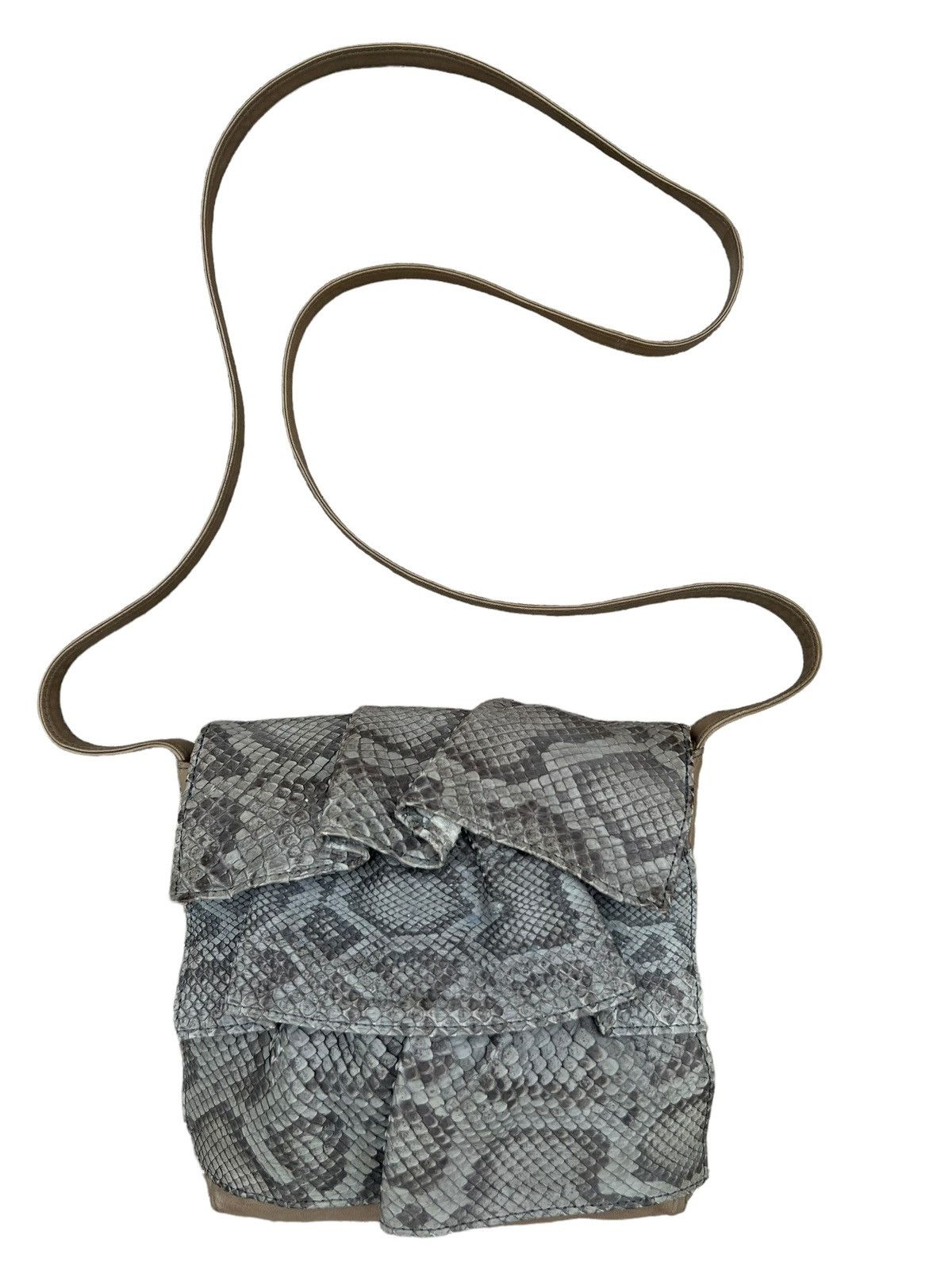 Vintage Sun Remy Japan Patina Leather Bag Python Skin