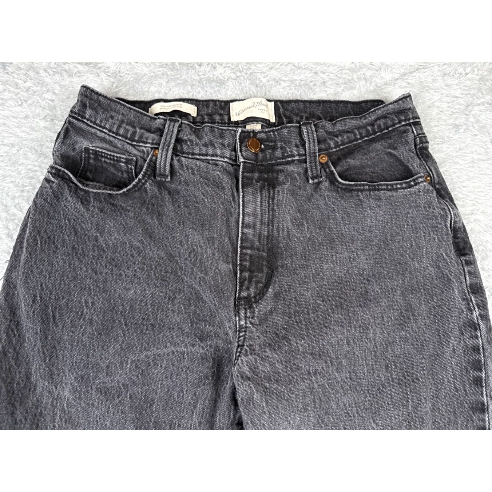 Vintage Universal Thread Jeans Womens 8 Black Denim Bootcut 28x30 Mid Rise Cotton 5-Pocket Zipper Button Regular Inseam 30in Mens? Size 30" / US 8 / IT 44 - 4 Thumbnail