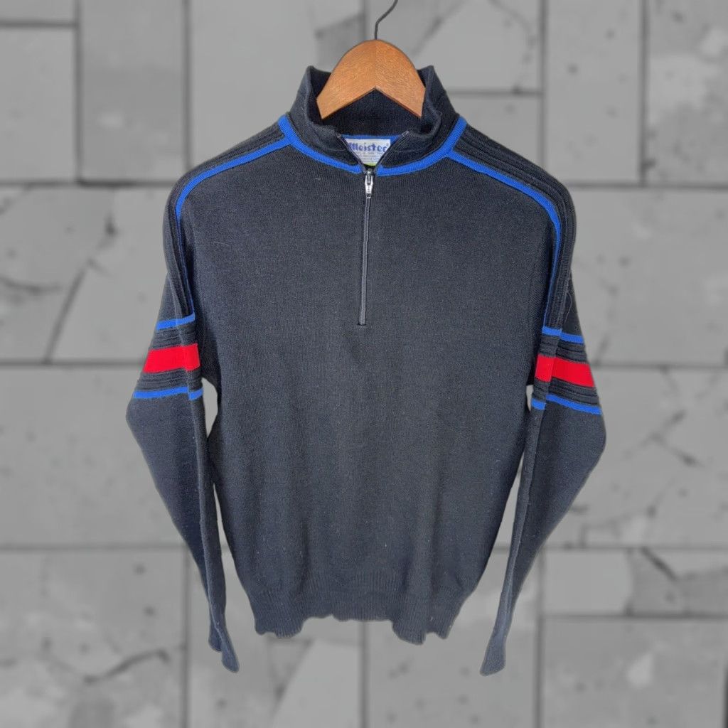 Vintage VINTAGE Meister Wool 1/4 Zip Pullover Sweater Black Mens M 1/4 Zip Ski Outdoor Wool Knit Pullover Mens M Black Vintage Germany/Hong Kong? Size US M / EU 48-50 / 2 - 1 Thumbnail