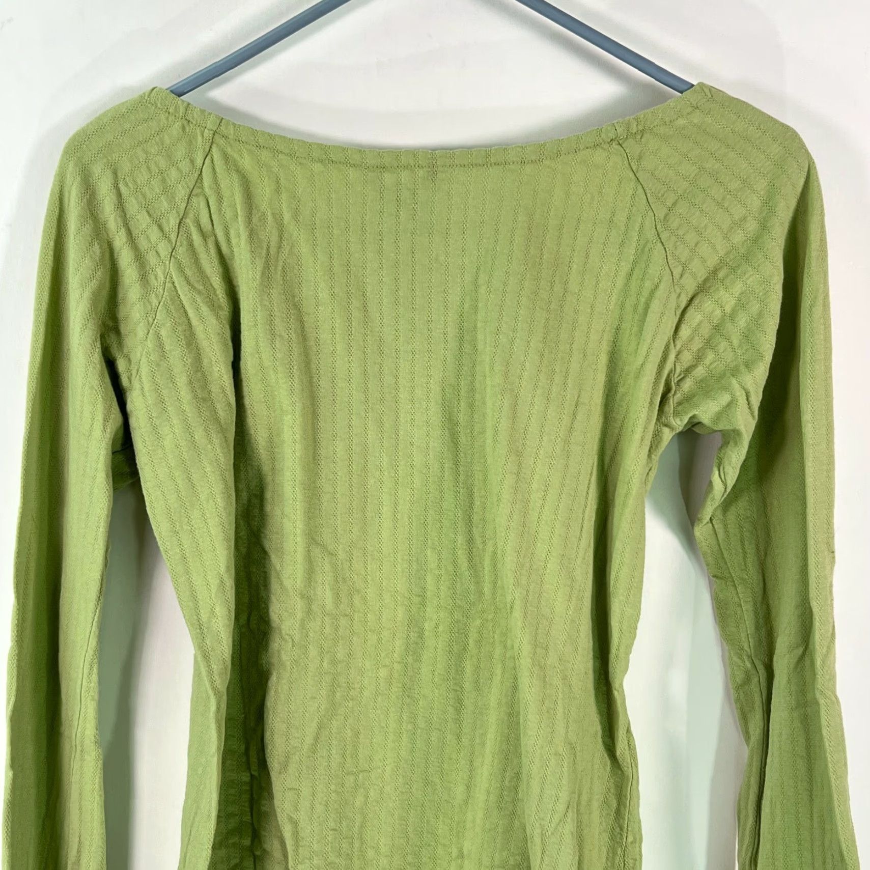 American Eagle Outfitters American Eagle Outfitters Women's Green Boat Neck Blouse Top Size Small - Casual Stretch Cotton Long Sleeve Size S / US 4 / IT 40 - 4 Thumbnail