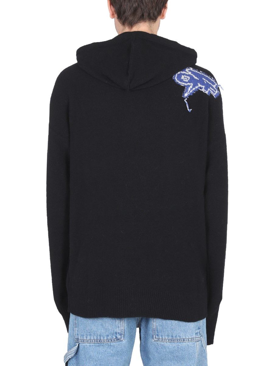 Off-White o1y0225 Logo Hooded Coat in Black Size US S / EU 44-46 / 1 - 3 Thumbnail