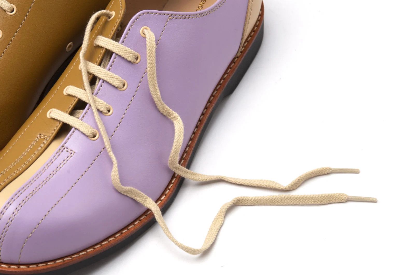 Comme des Garcons Homme Plus Bicolor Leather Shoes Beige Purple Size 27 Size US 9 / EU 42 - 5 Thumbnail