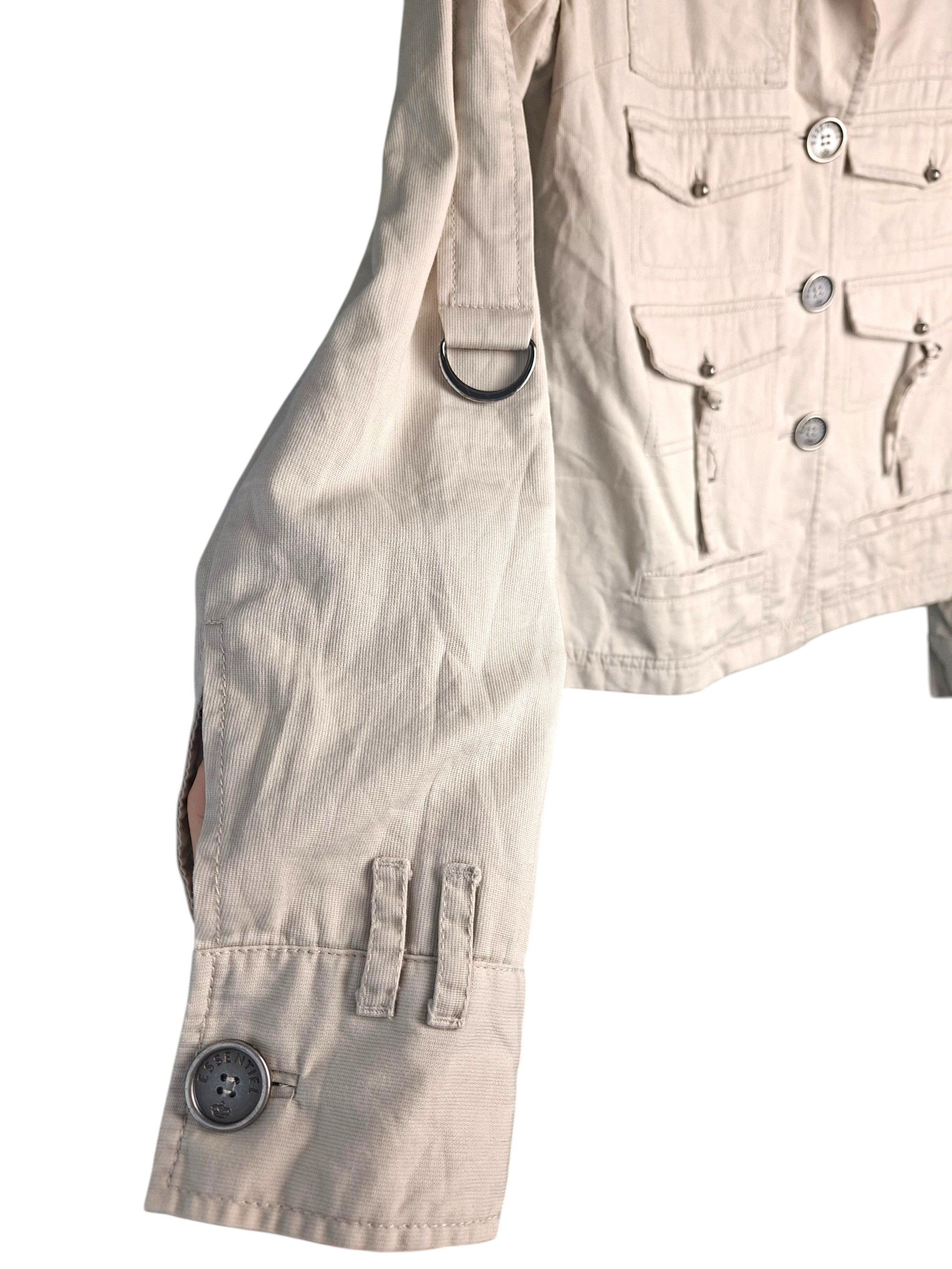 Essentiel Antwerp ESSENTIEL ANTWERP Linen Blend Safari Utility Jacket Beige Size S / US 4 / IT 40 - 3 Thumbnail