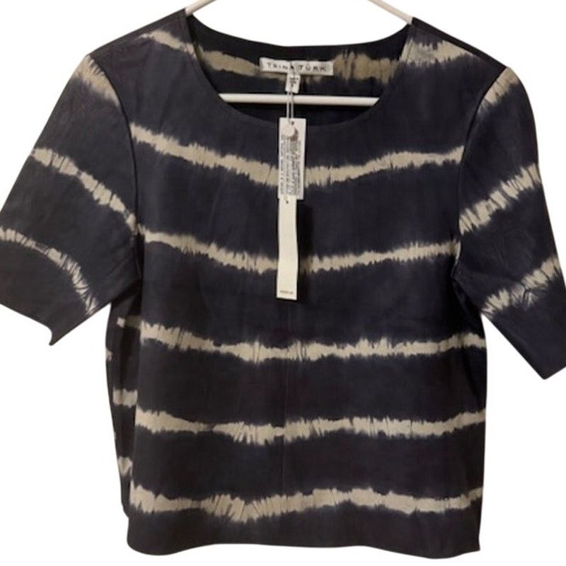 Trina Turk NWT Trina Turk Memphis Tie Dye Lamb Leather Box Top S Size S / US 4 / IT 40 - 2 Thumbnail