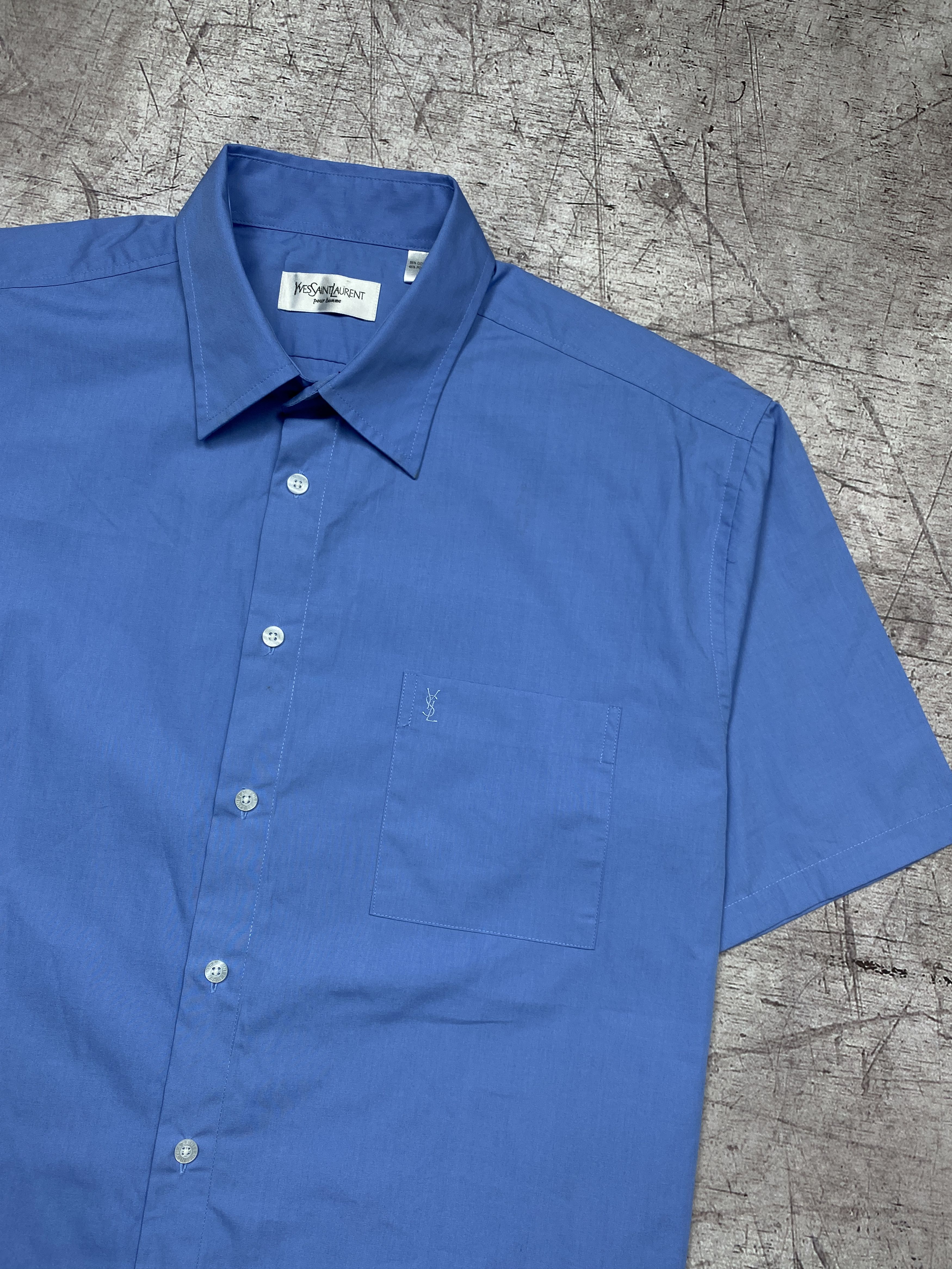 Yves Saint Laurent Yves Saint Laurent YSL Vintage Mens Short Sleeve Shirt Size US XL / EU 56 / 4 - 2 Thumbnail